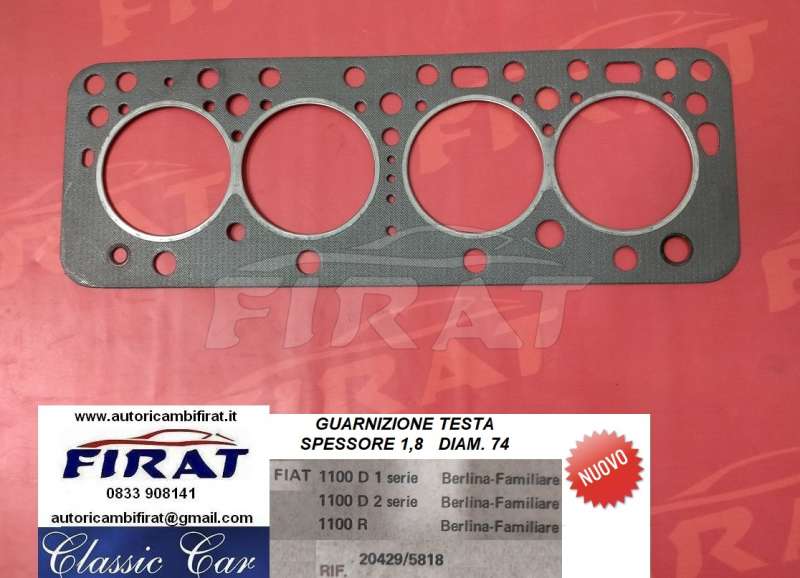 GUARNIZIONE TESTA FIAT 1100 D - R (20429/5818)